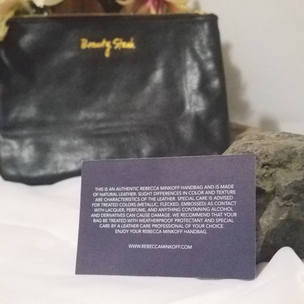 Rare New Rebecca Minkoff Black Zip Clutch / cosmetic bag - Picture 2 of 7